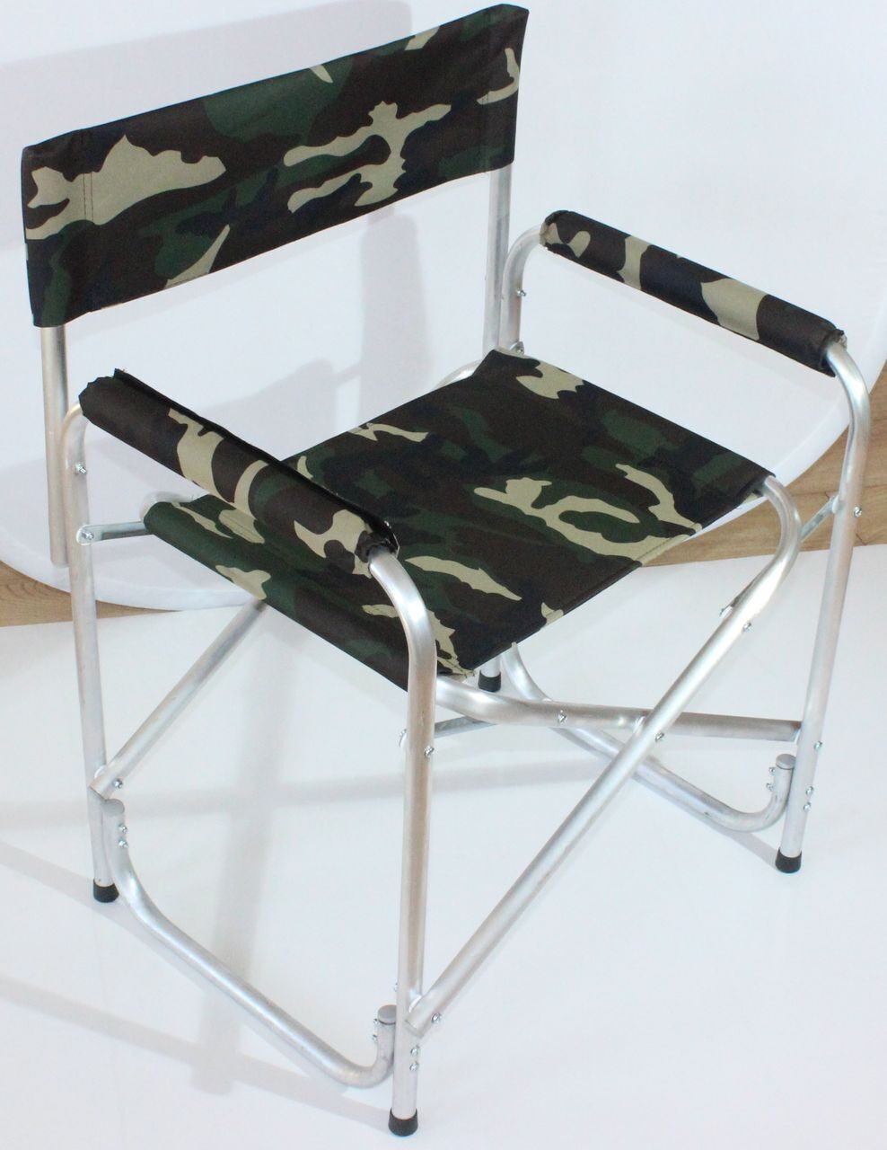 Кресло складное следопыт 585х450х825 мм с карманом на подлокотнике алюминий хаки
